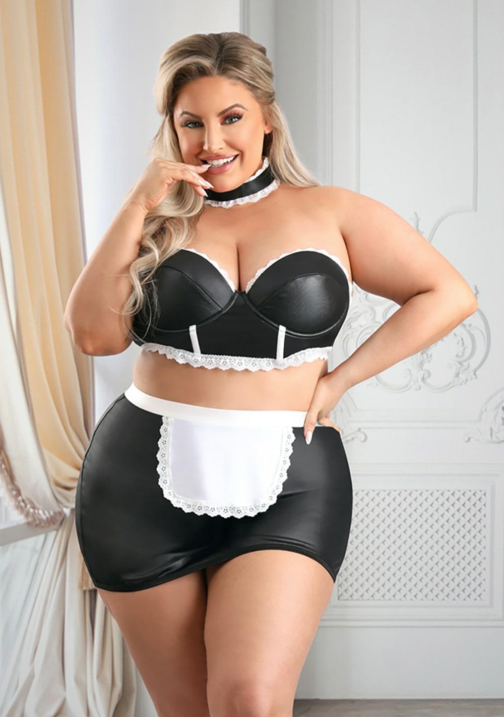 5 Star Service Maid Costume Set – Plus Size Bedroom Costumes Black