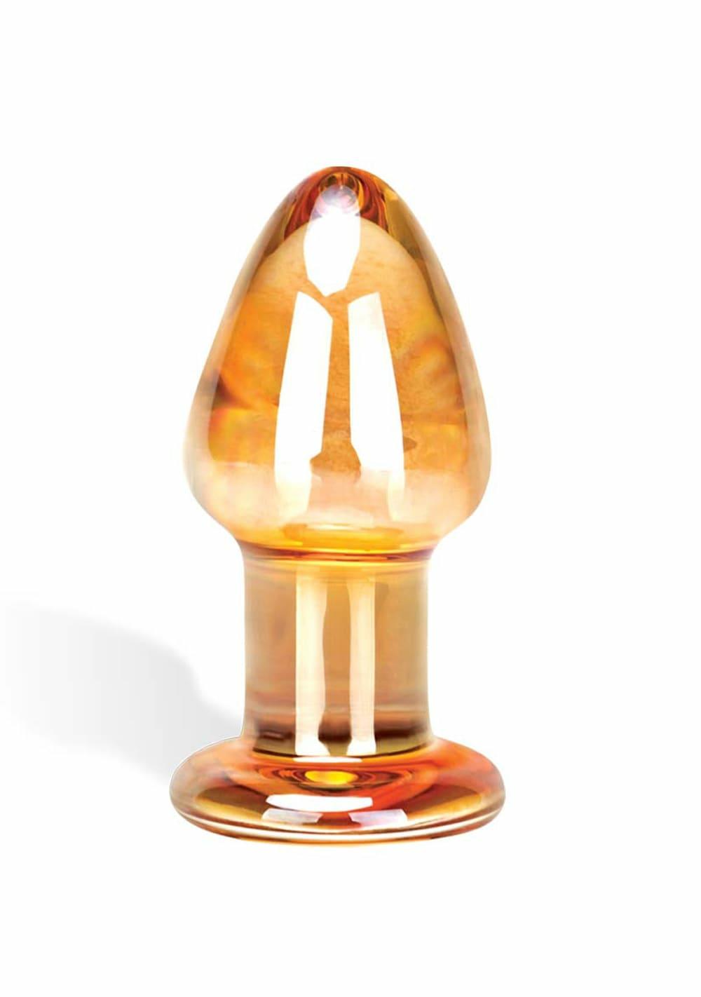 Amber Over Easy Glass Buttplug Anal