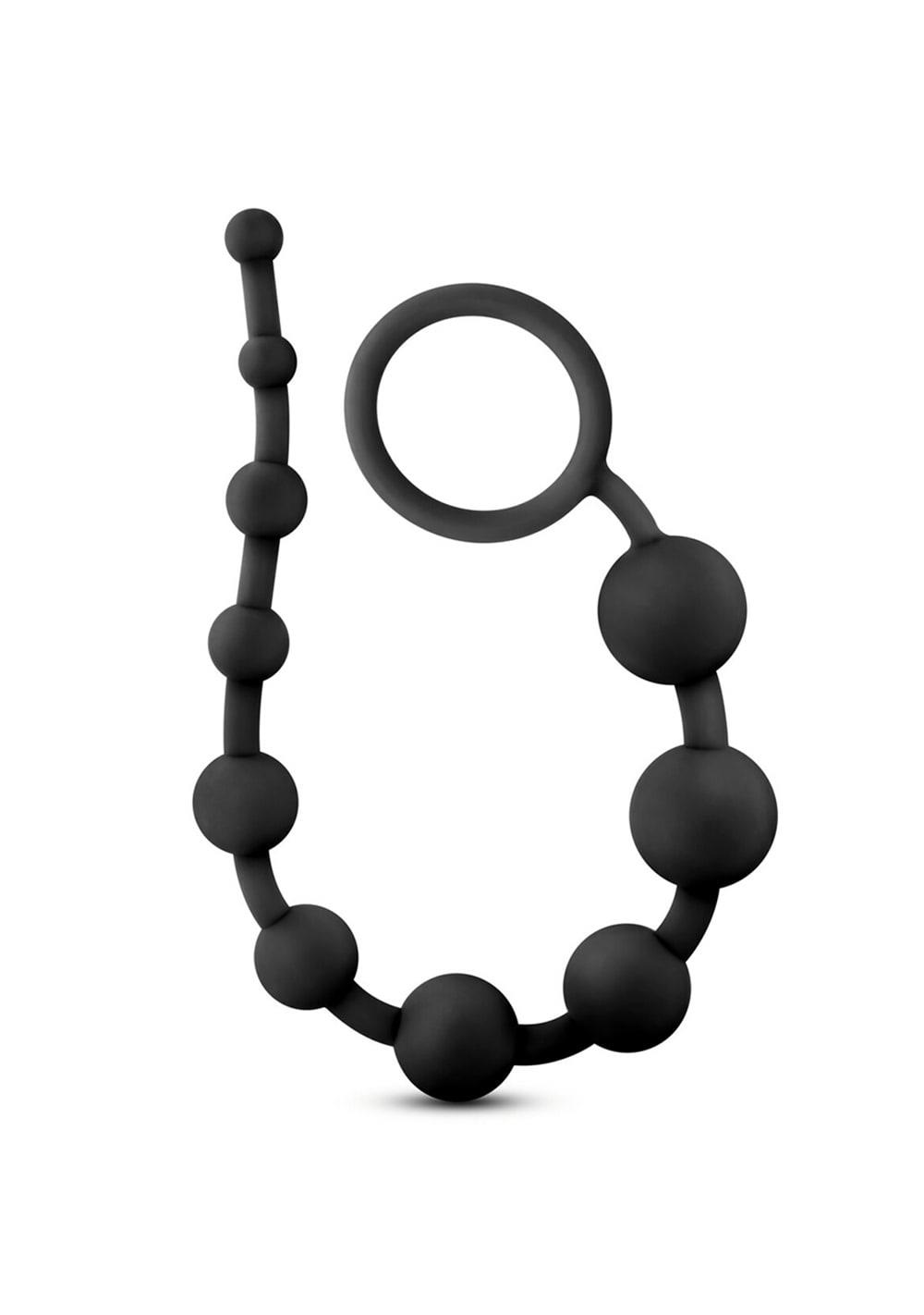 Anal Adventures Platinum – Silicone 10 Anal Beads Anal Black