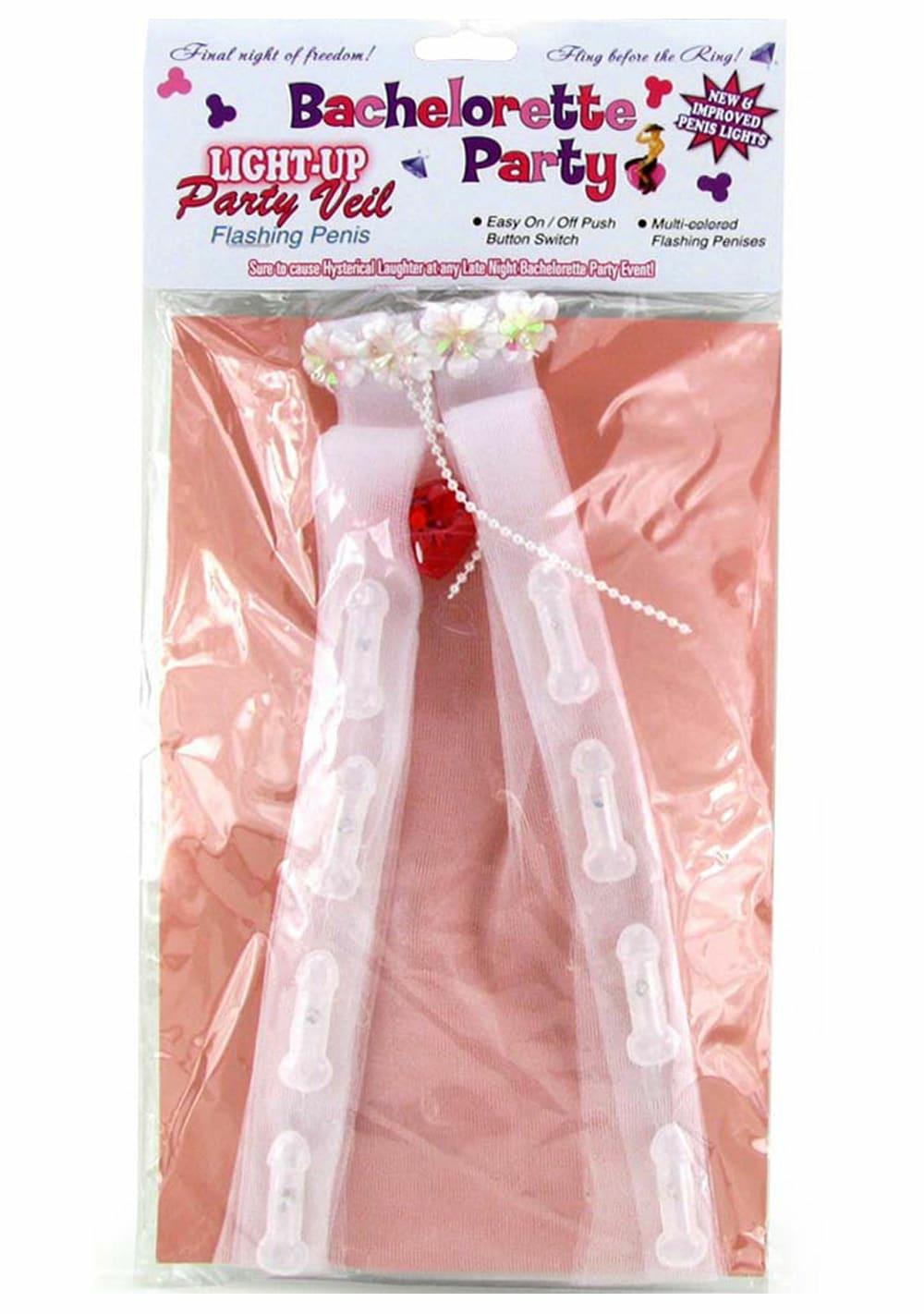 Bachelorette Party Light-Up Veil – Flashing Penis Bedroom Costumes