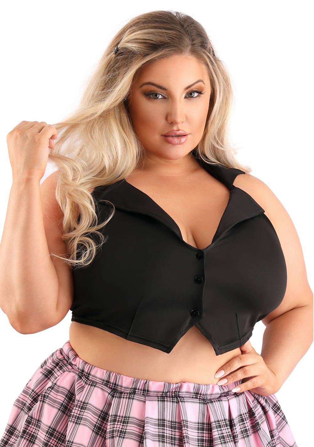 Black Collared Halter Top – Queen Size Lingerie Black