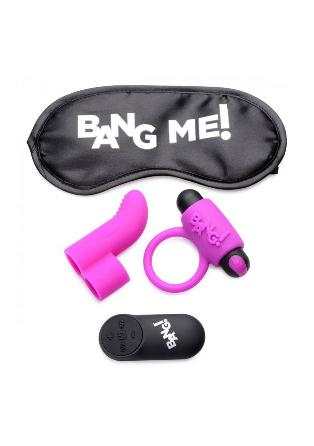 Couple’s Kit With Rc Bullet, Blindfold, Cock Ring & Finger Vibe Vibrator Sets