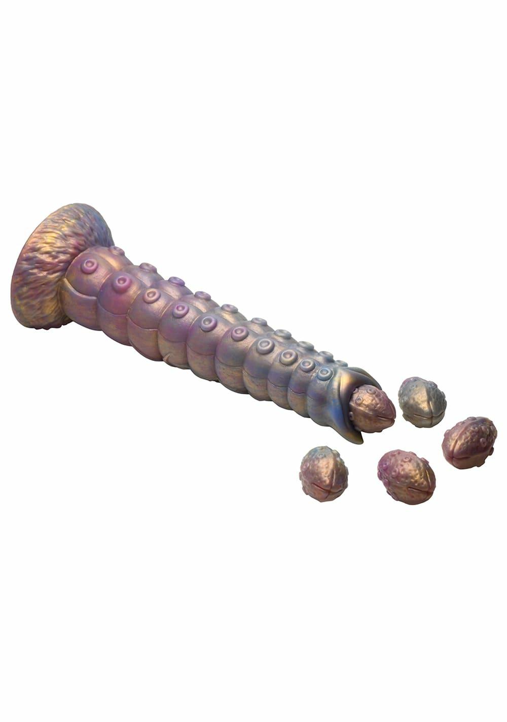 Creature Cocks – Deep Invader Tentacle Ovipositor Silicone Dildo With Eggs Dildos