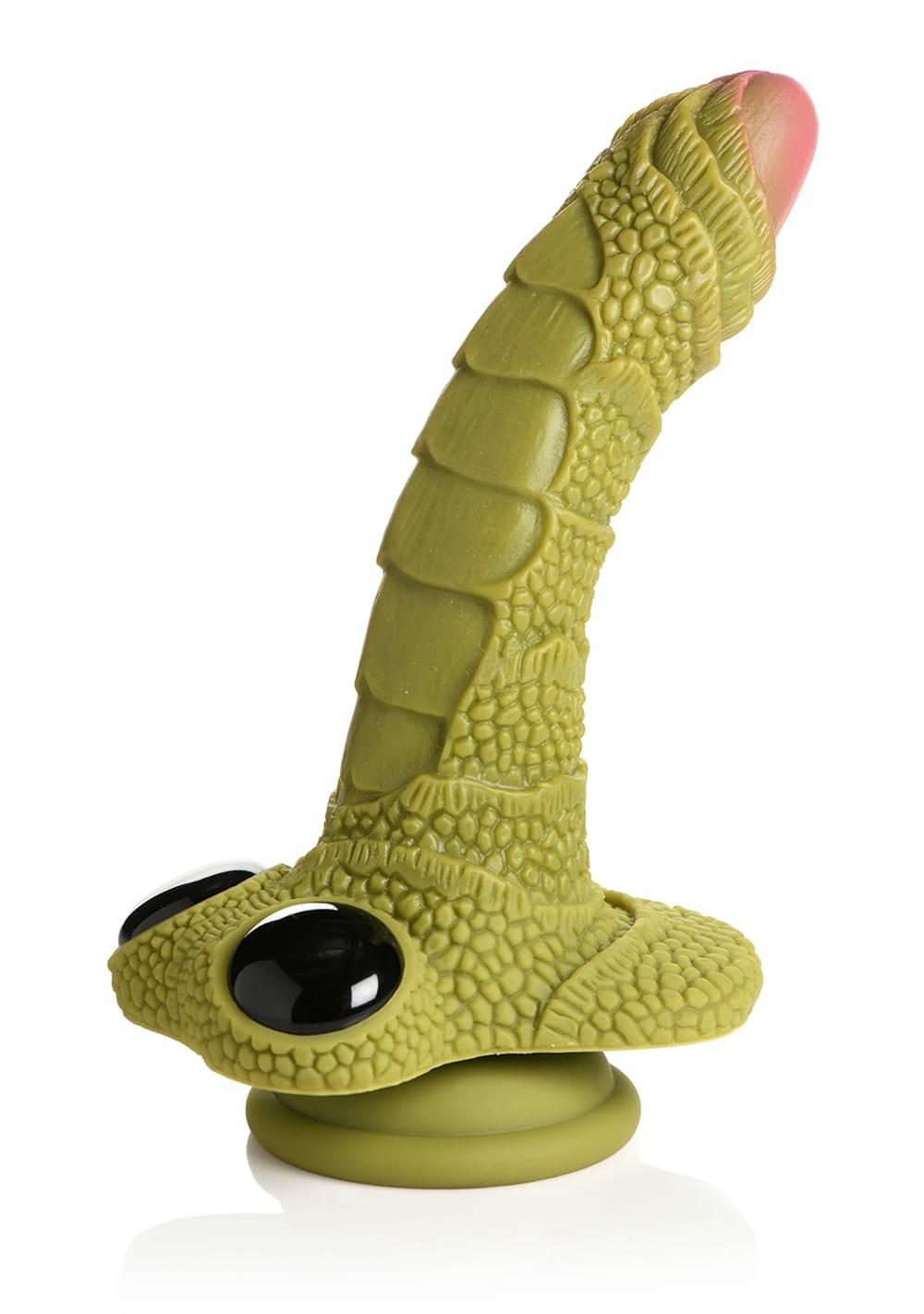 Creature Cocks – Swamp Monster – Green Scaly Silicone Dildo Dildos Vanilla