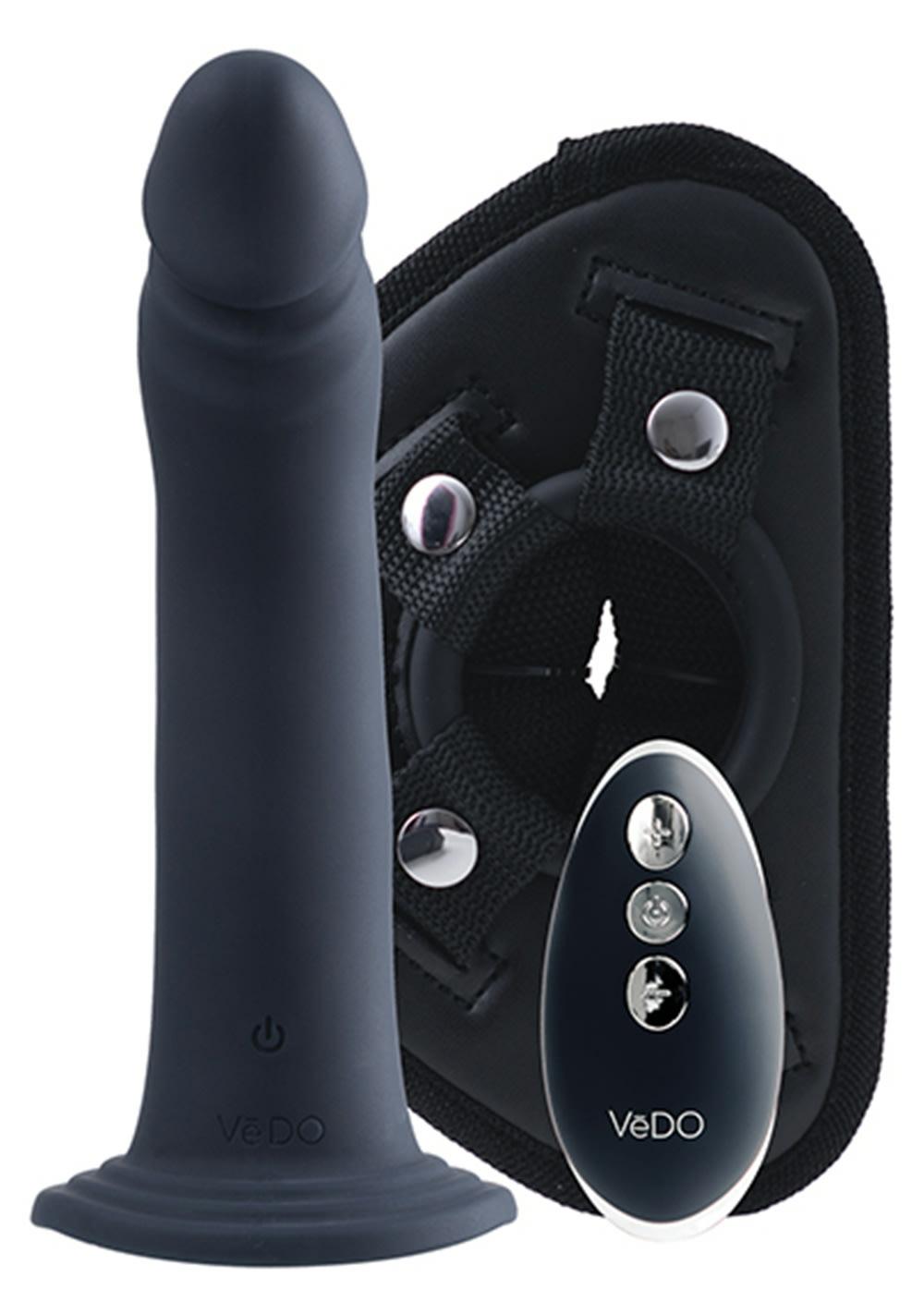 Diki Vibrating Dildo With Harness Dildos Black