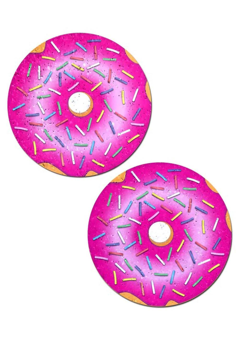 Donut With Pink Icing And Rainbow Sprinkles Nipple Pasties Body Adornment