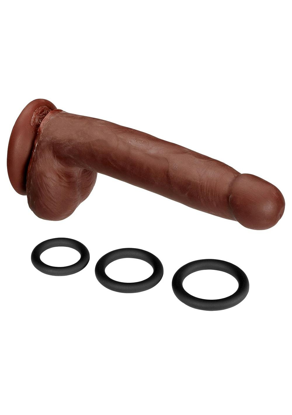 Dual Density Dildo Touch With Balls 7″ Dildos Chocolate