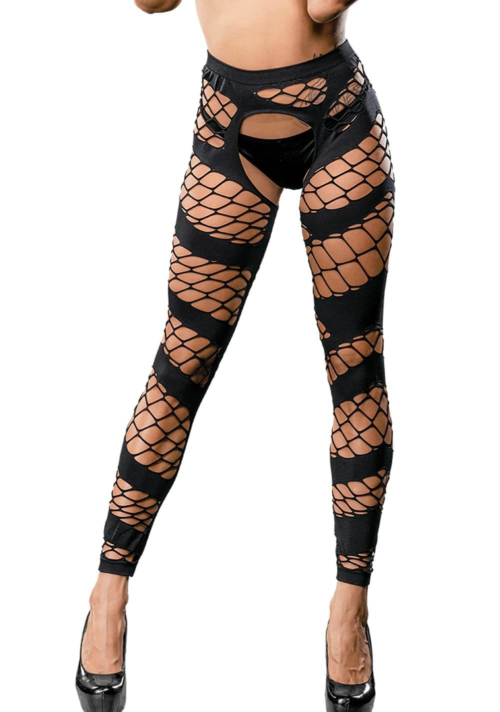 Exotic Sheer Leggings Hosiery Black