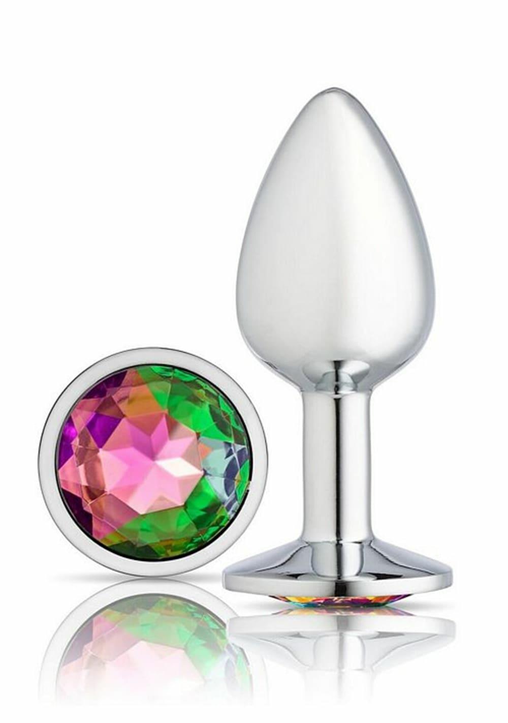 Gems Silver Chromed Anal Plug Anal