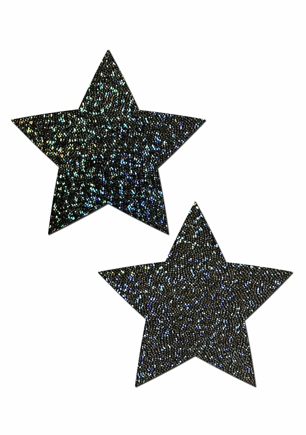 Glitter Star Pasties Body Adornment Black