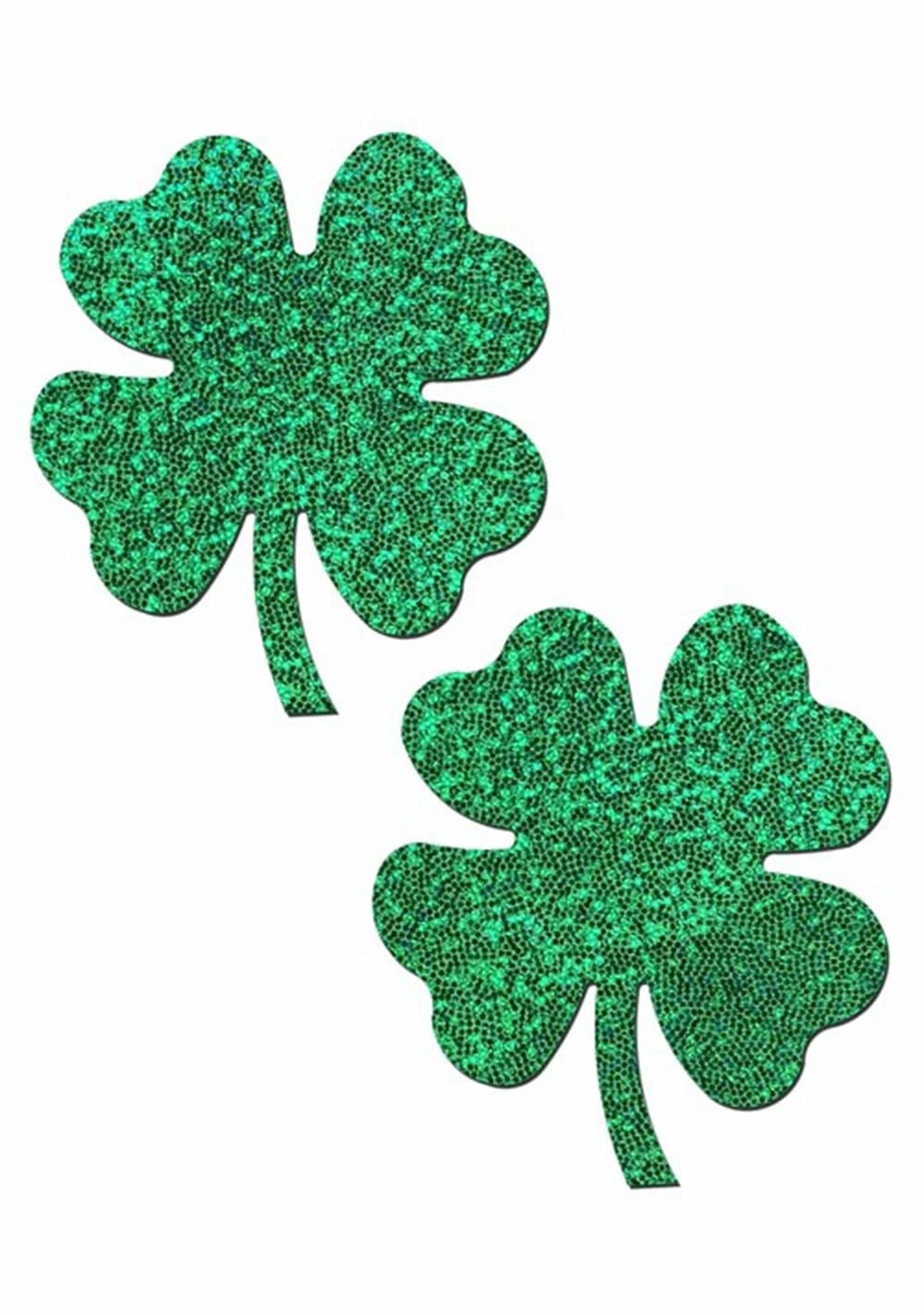 Glittering Green Shamrocks Nipple Pasties Body Adornment