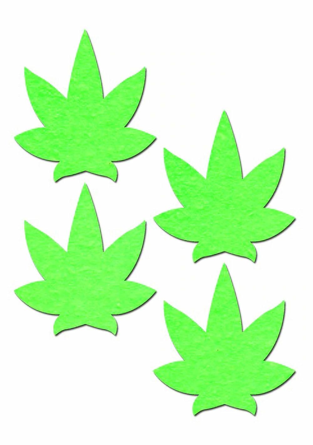 Glow In The Dark Green Leaf Pasties Body Adornment