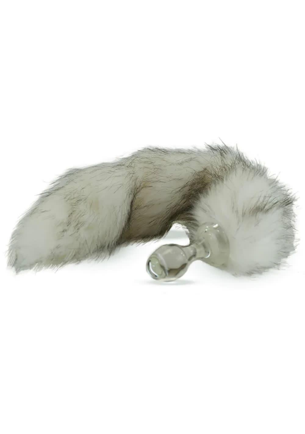 Husky Crystal Minx Faux Fur Tail Plug Anal Black