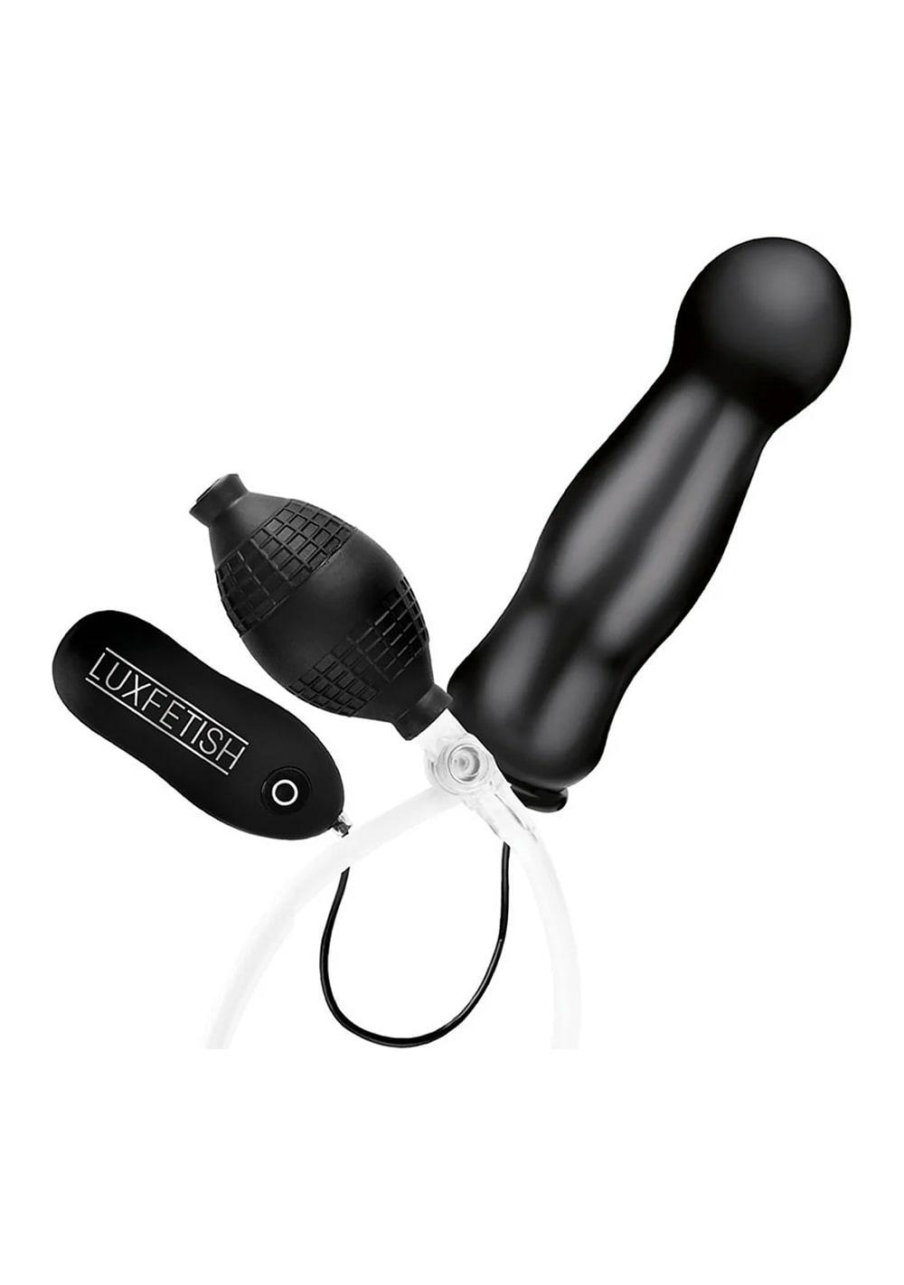 Inflatable Vibrating Butt Plug With Suction Base Anal