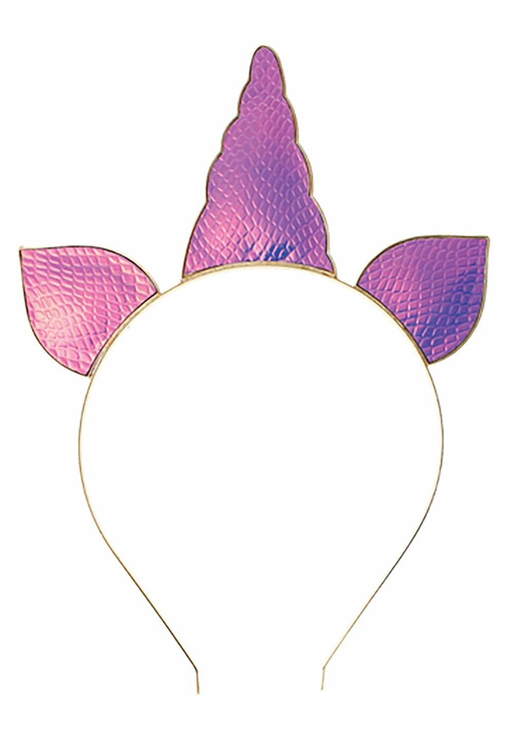 Iridescent Unicorn Horn Headband Body Adornment Orange