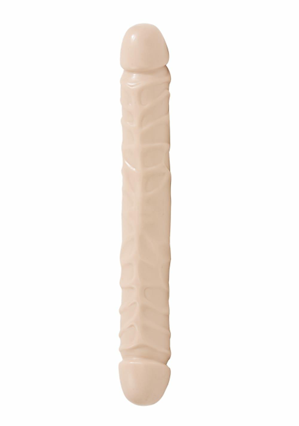 Jr. Veined Double Header – 12″ Bender – Vanilla Dildos Vanilla