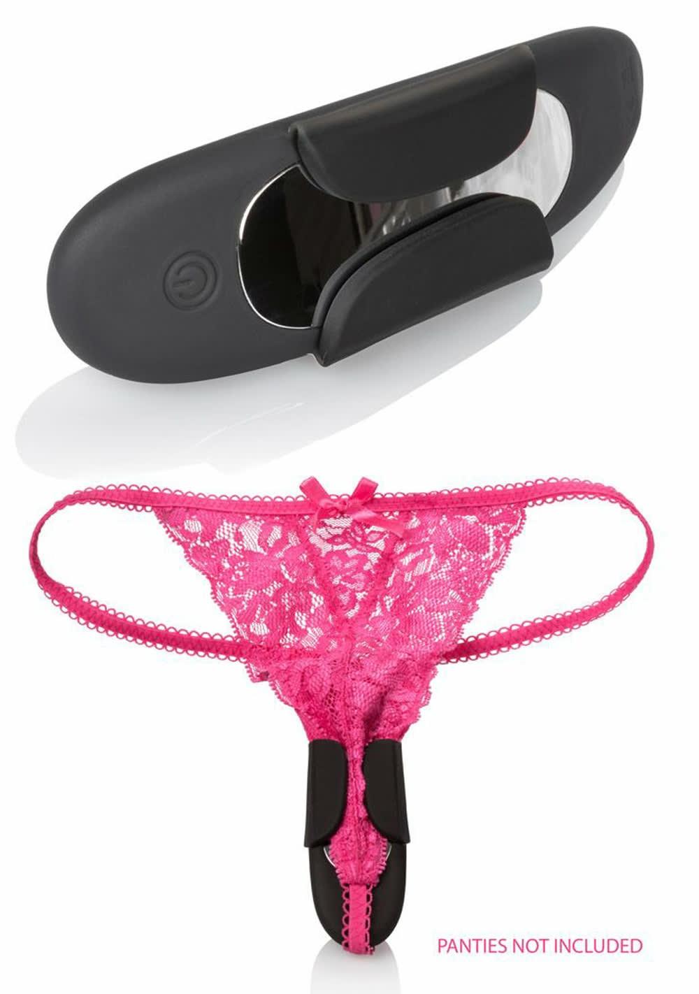 Lock-N-Play Remote Panty Teaser Vibrators Black