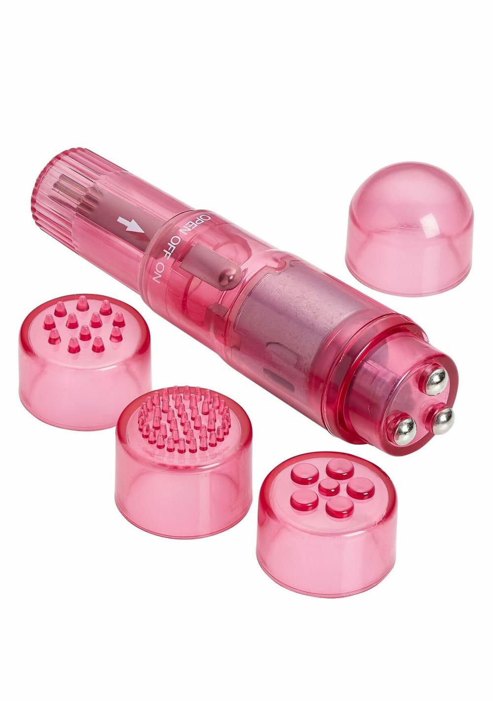 Mini Massager Pocket Rocket With 4 Attachments Pocket Rocket Vibes