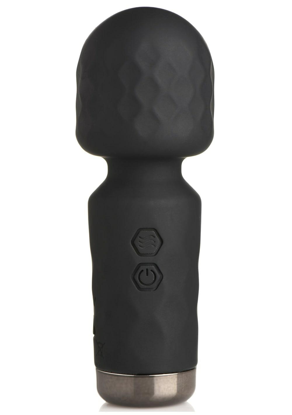 Mini Silicone Wand Vibrators Black