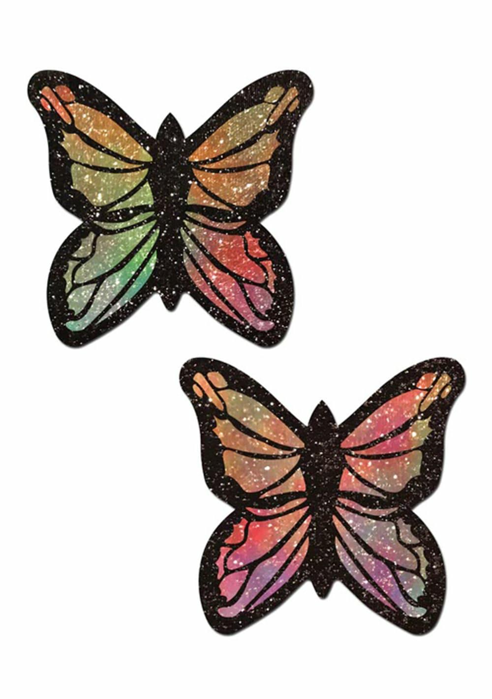 Monarch Glitter Pastel Rainbow Butterfly Nipple Pasties Body Adornment