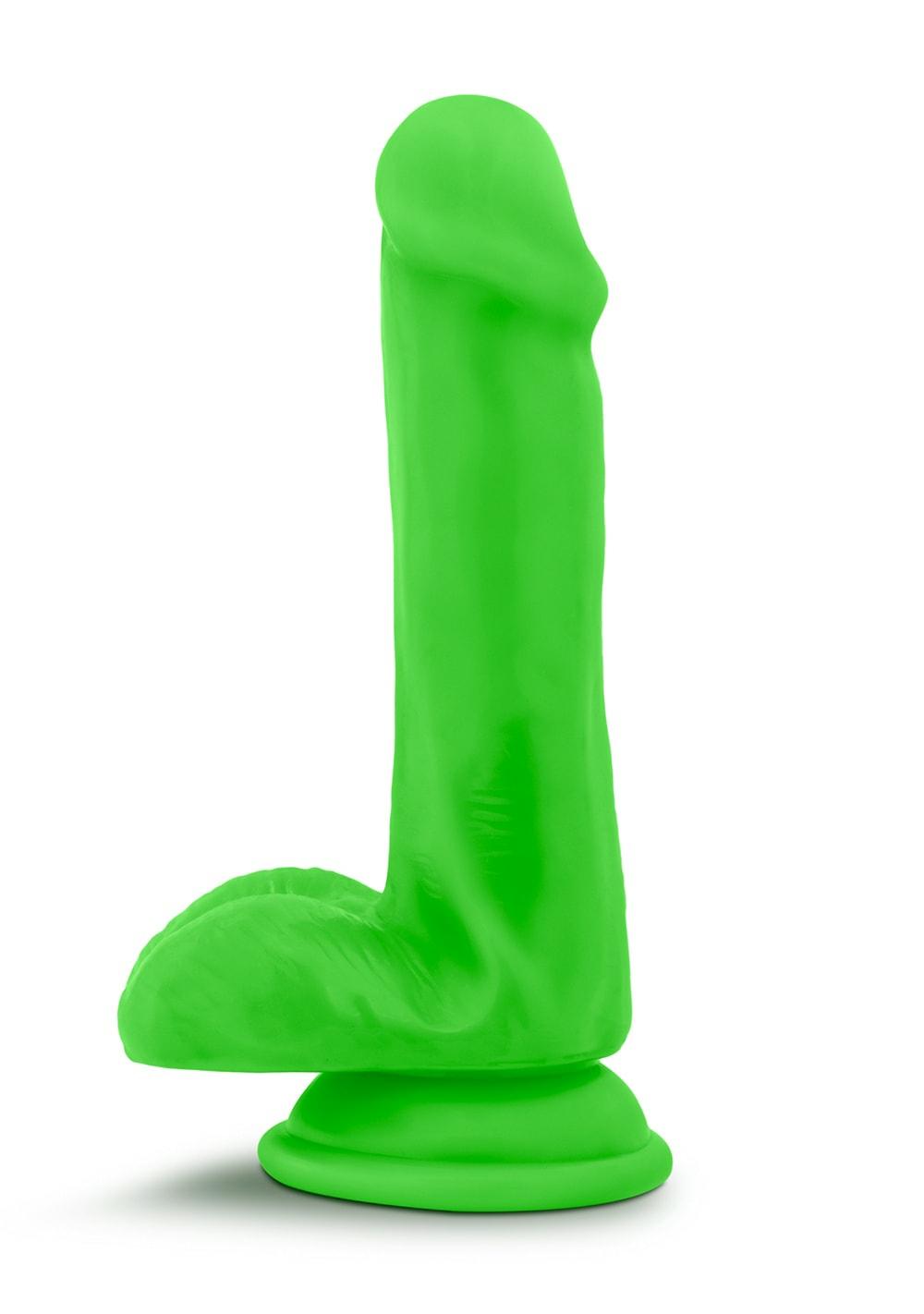 Neo – 6″ Dual Density Cock With Balls Dildos Neon Green