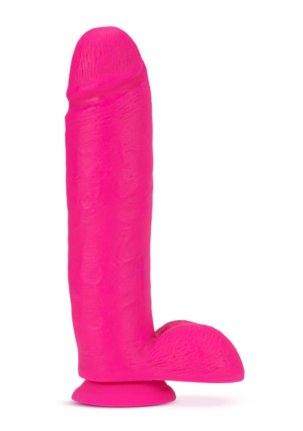 Neo Elite – 10″ Silicone Dual Density Cock With Balls Dildos Neon Pink