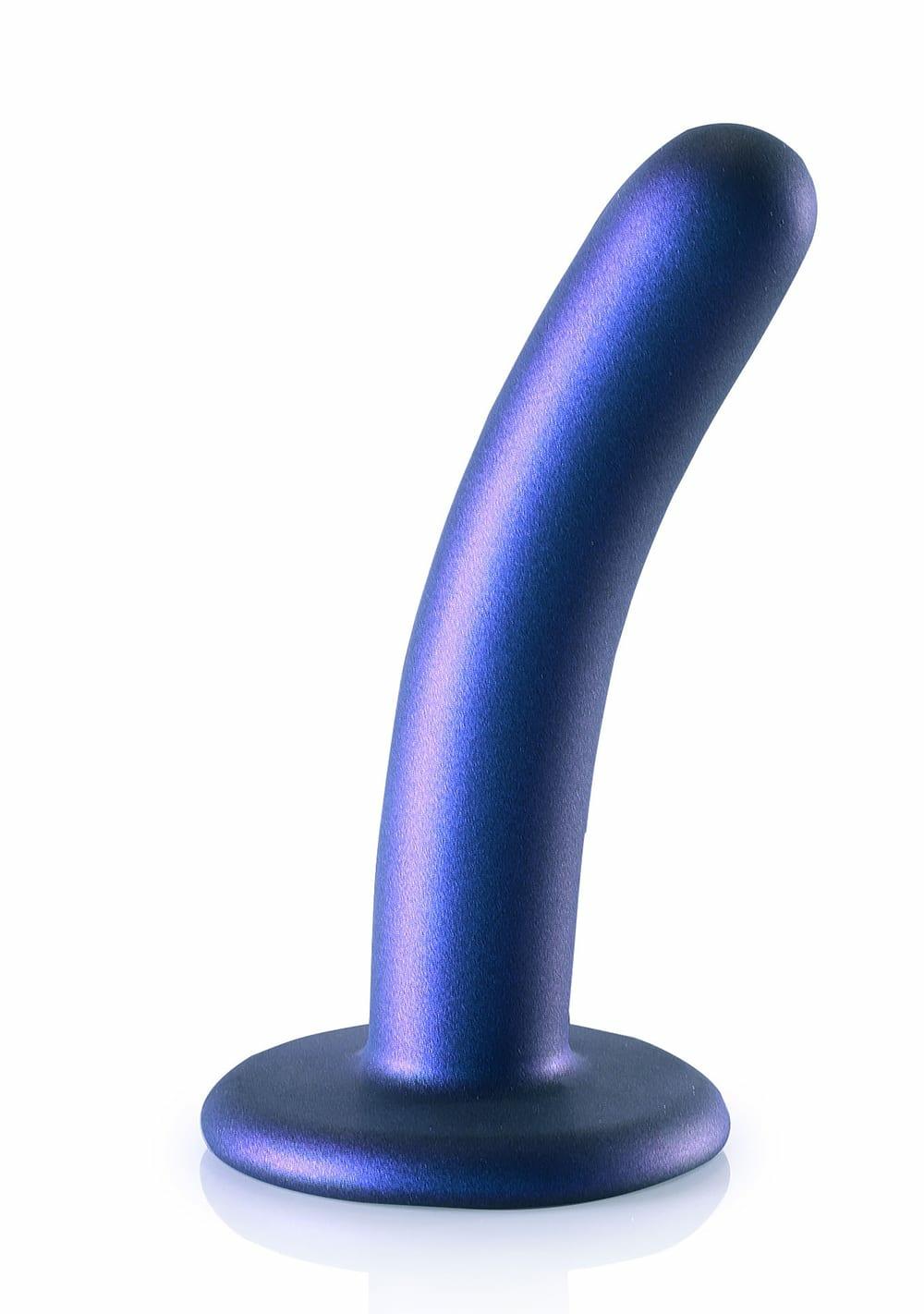 Ouch! Smooth Silicone G-Spot Dildo – 5″ Dildos Metallic Blue