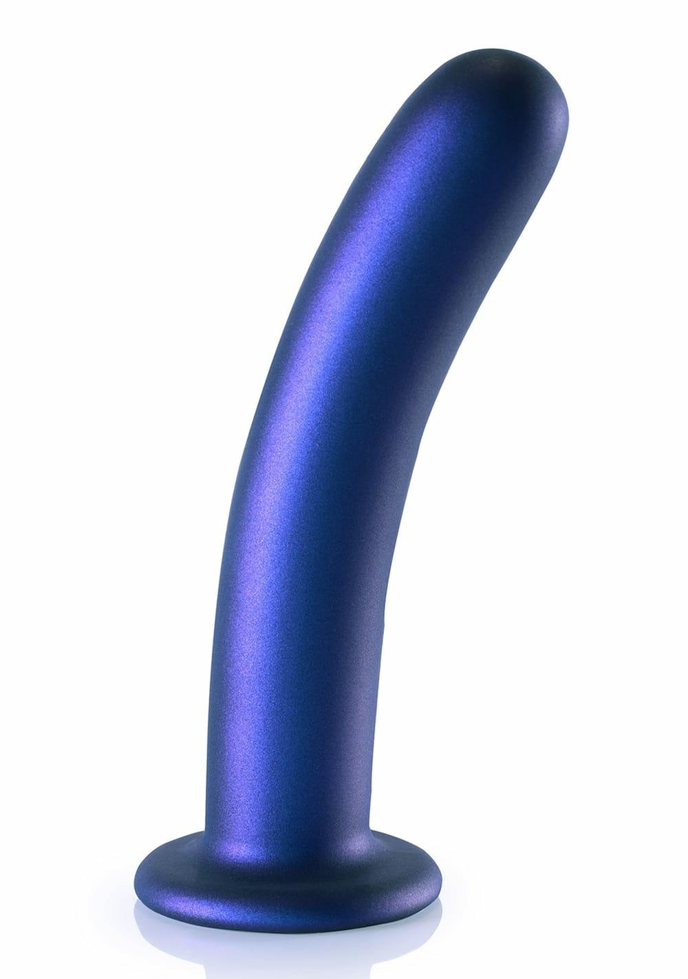 Ouch! Smooth Silicone G-Spot Dildo – 7″ Dildos Metallic Blue