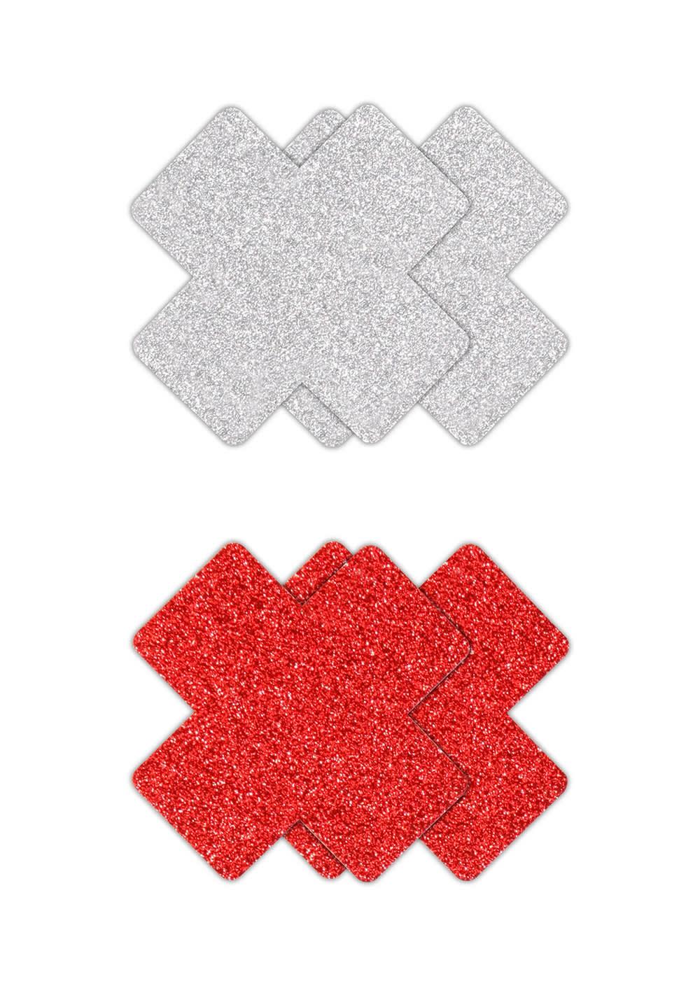 Pretty Pasties – Glitter Cross – 2 Pairs Body Adornment