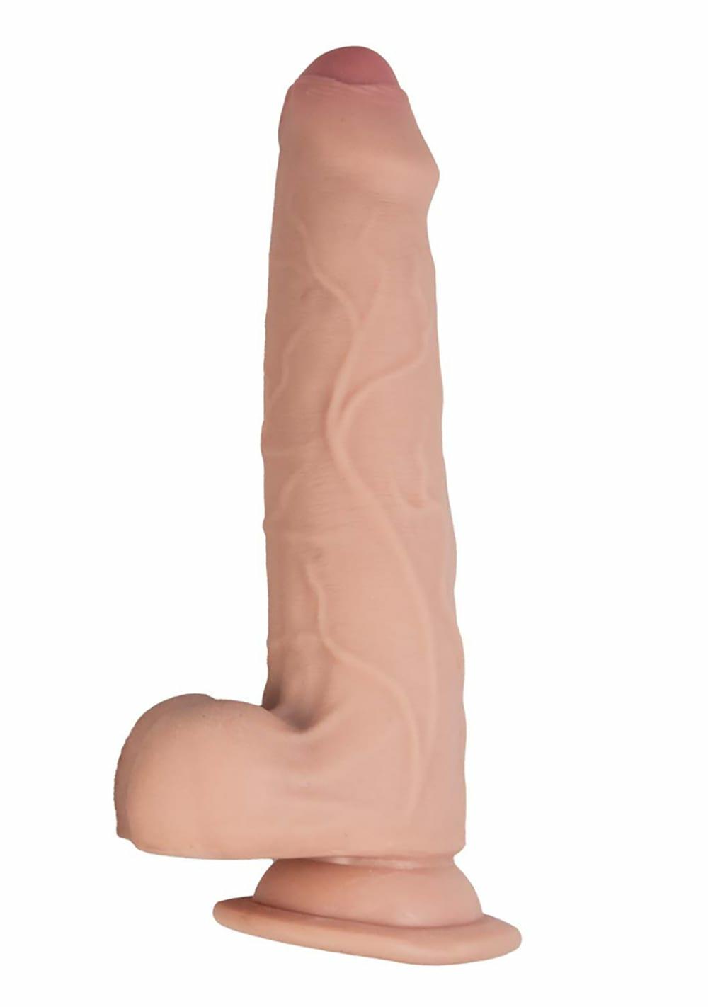 Realcocks Dual Layered Uncut Slider – 8.5″ Thin Tip Bendable Dildos Chocolate