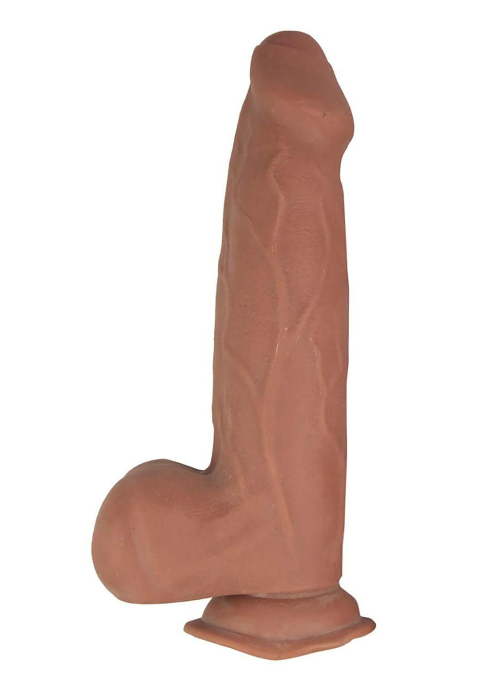 Realcocks Dual Layered Uncut Slider – 9.25″ Thick Shaft Bendable Dildos Chocolate