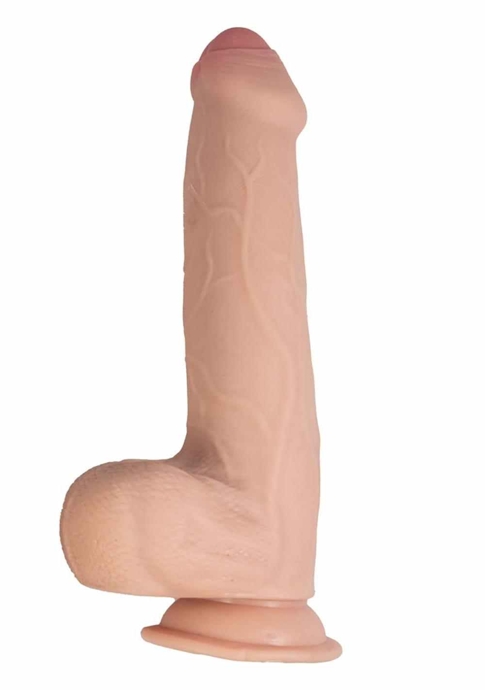 Realcocks Dual Layered Uncut Slider – 9″ Fat Dick Bendable Dildos Chocolate