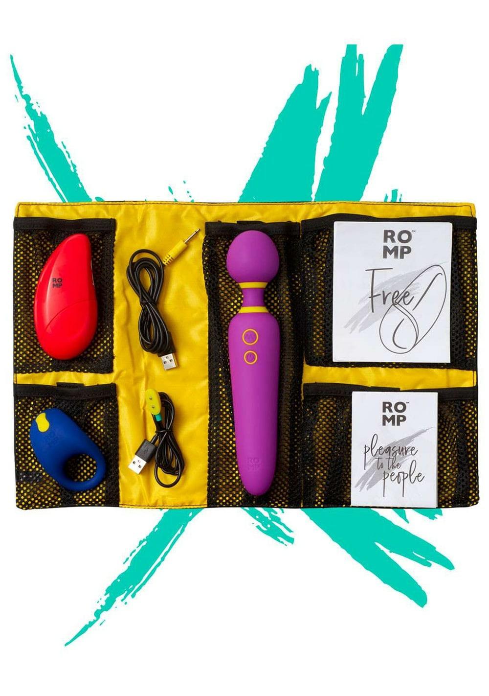 Romp 3-Piece Pleasure Kit With Travel Pouch Vibrator Sets