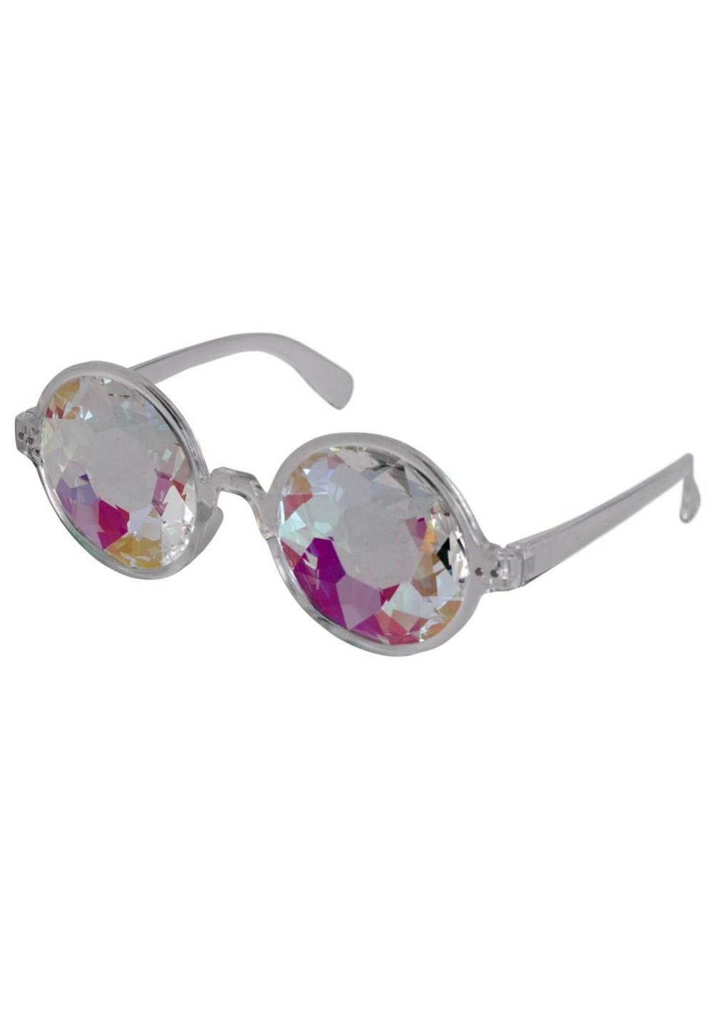 Round Frame Kaleidoscope Glasses Body Adornment Pink