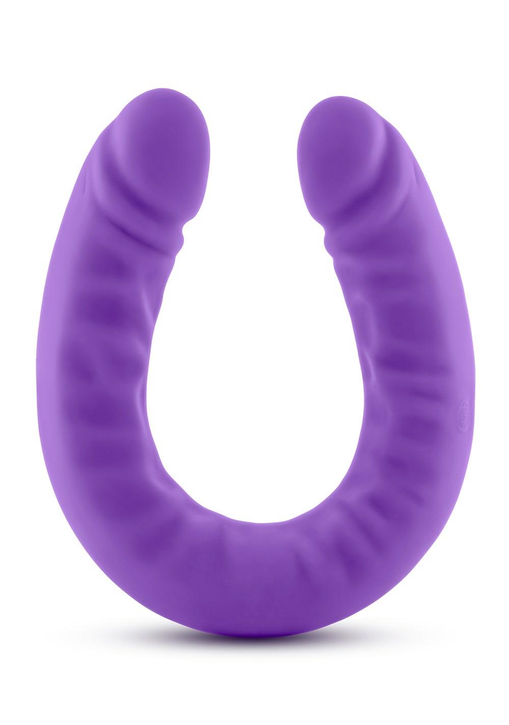 Ruse – 18″ Silicone Slim Double Dong Dildos Hot Pink