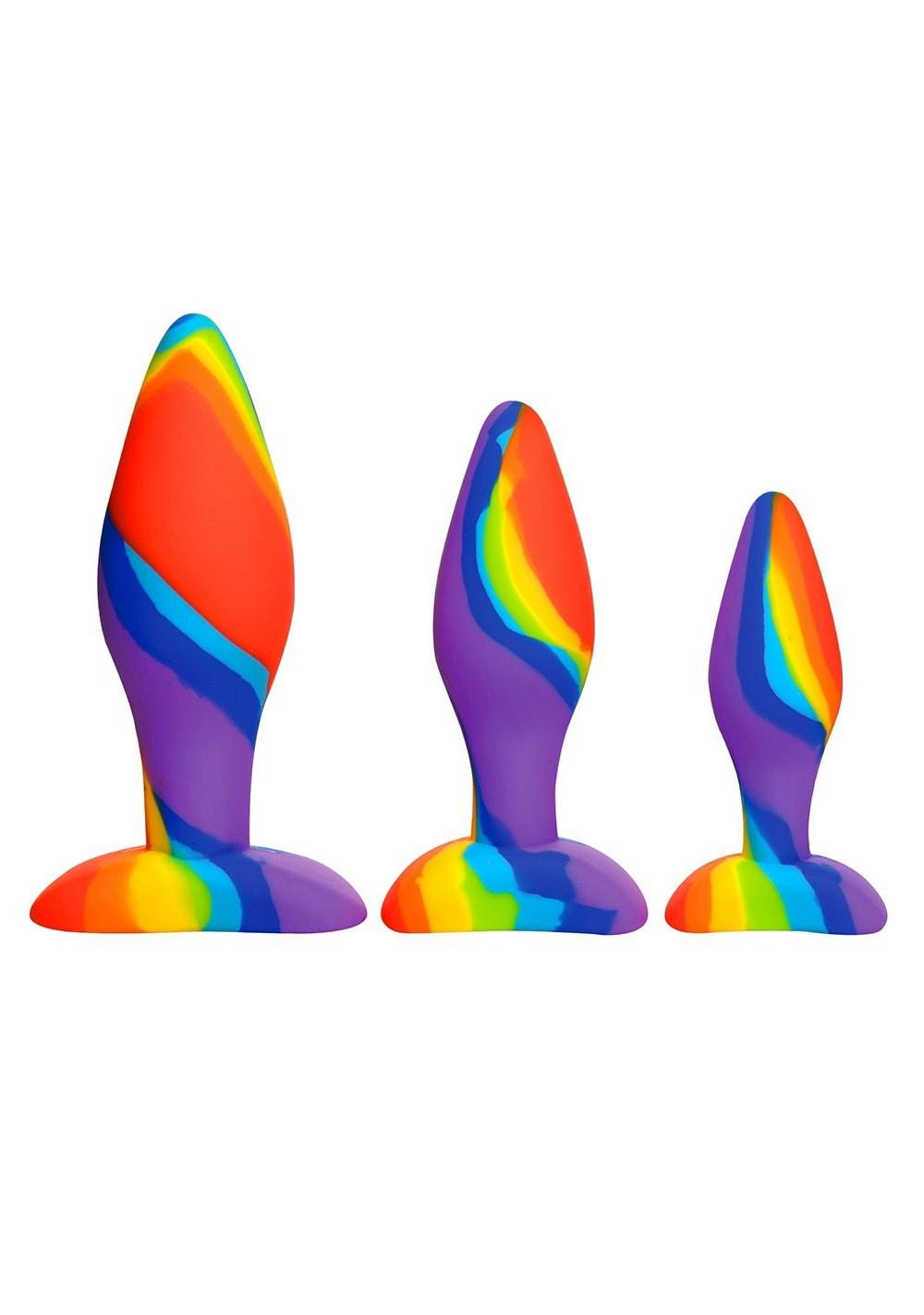 Simply Sweet Rainbow Silicone Butt Plug Set Anal