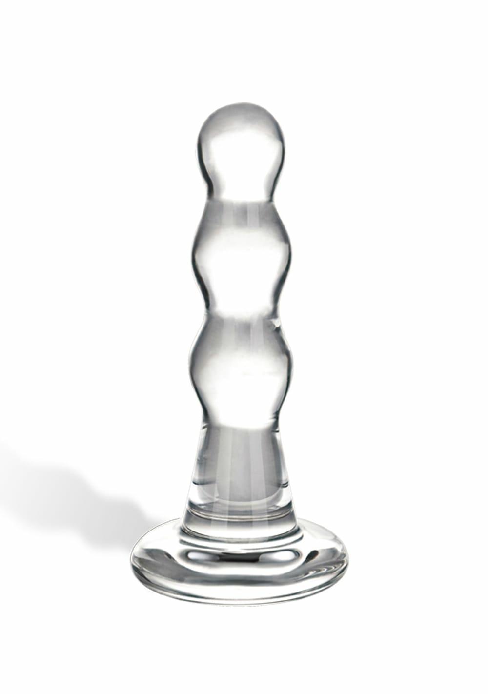 Triple Play Beaded Glass Butt Plug Anal