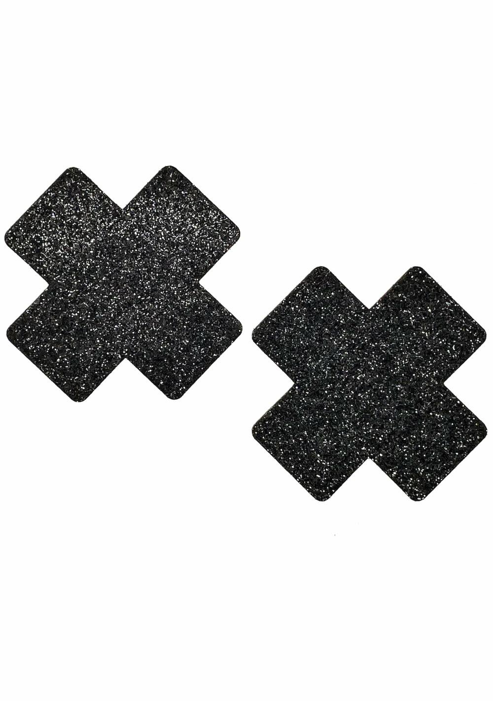 X Glitter Pasties Body Adornment Black