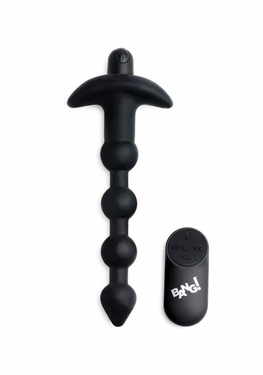 Remote Control Vibrating Silicone Anal Beads Anal Black